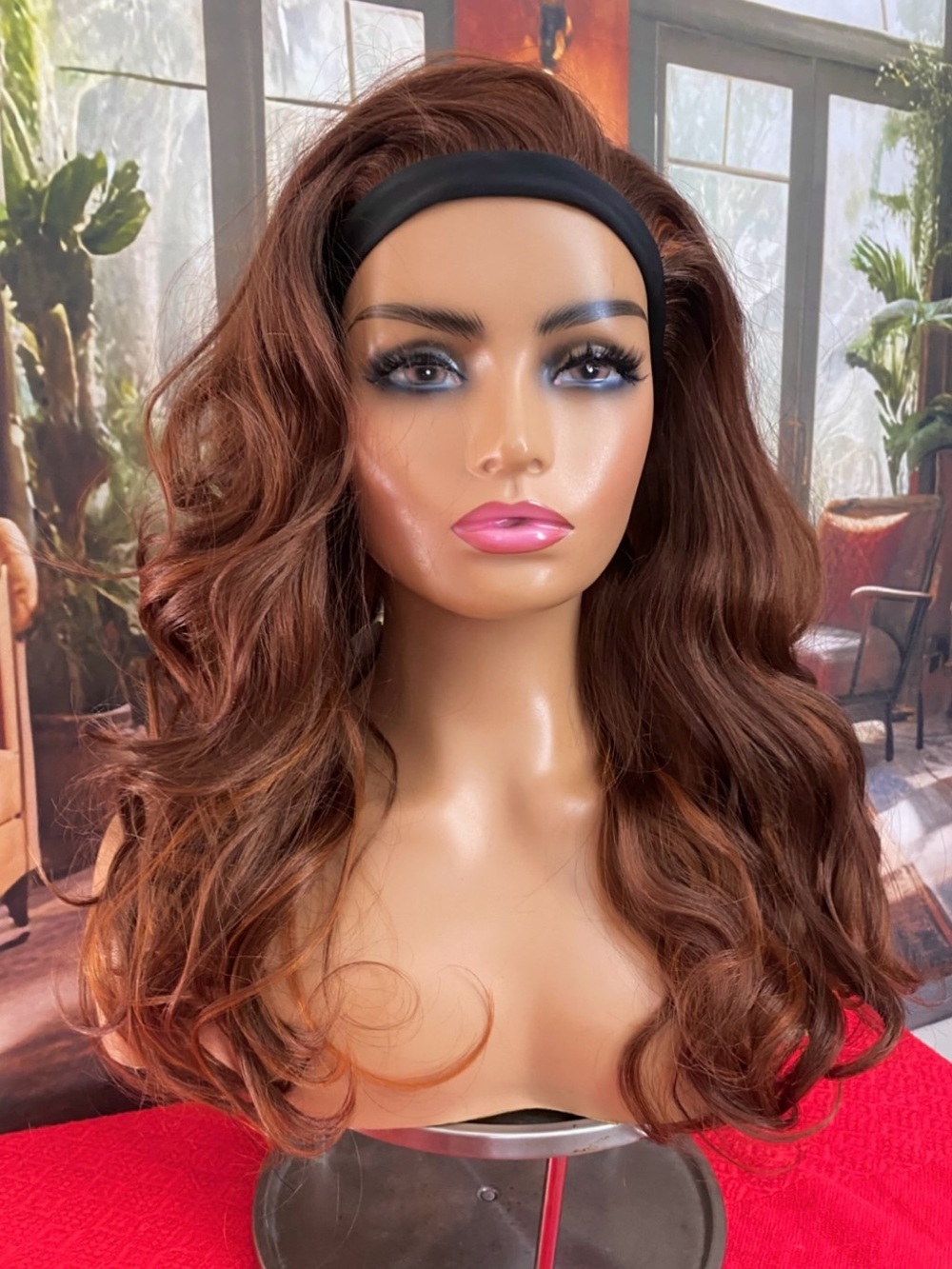 NEW mixed ginger with highlights Headband Wig